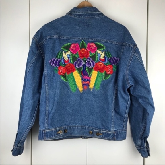 Jake Stuart Vintage Floral Embroidered Jean Jacket - Picture 3 of 8